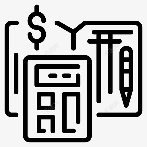 会计计算器银行业务图标svg_新图网 https://ixintu.com 业务 业务图标集01 会计计算器 货币 银行