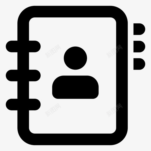 通讯簿联系人簿日记图标svg_新图网 https://ixintu.com 图标 字形 日记 材料 用户界面 目录 笔记本 联系人 通讯