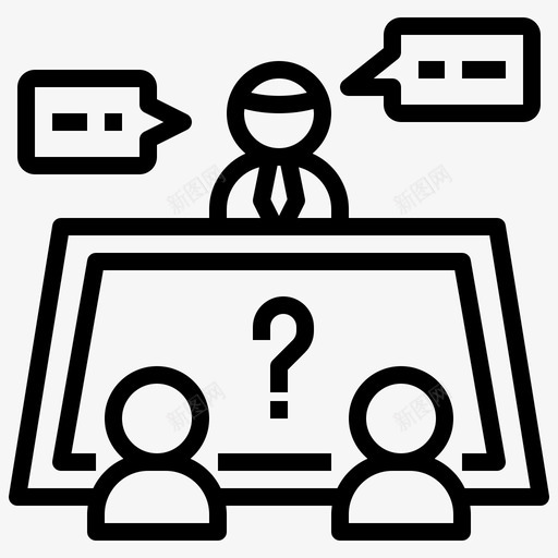 讨论会议室面试图标svg_新图网 https://ixintu.com 业务合作 会议 会议室 团队 讨论 面试