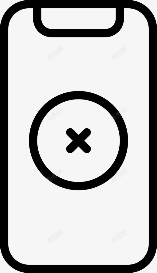 错误设备移动图标svg_新图网 https://ixintu.com 不可 可用 电话 移动 移动电话 设备 错误