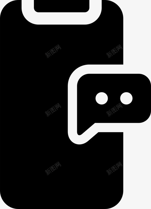 评论设备消息图标svg_新图网 https://ixintu.com 文本 消息 电话 移动 移动电话已填充 设备 评论