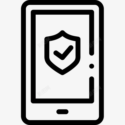 线性保险智能手机26图标svg_新图网 https://ixintu.com 保险 手机 智能 线性