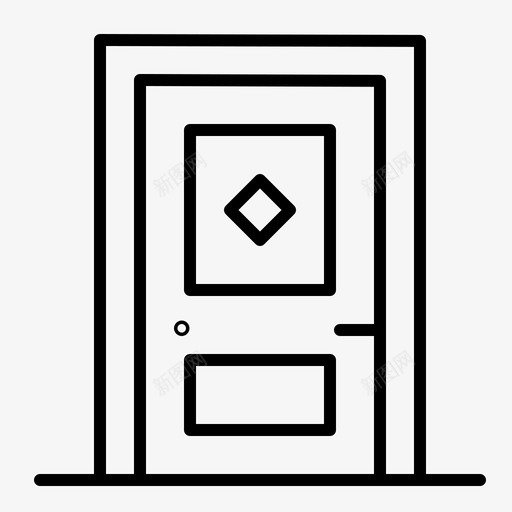 建筑门建筑常规轮廓图标svg_新图网 https://ixintu.com 建筑 建筑常规轮廓 门