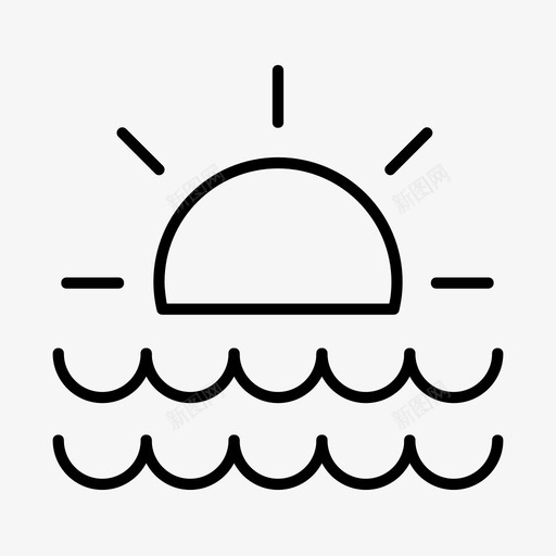 大海太阳日出图标svg_新图网 https://ixintu.com 大海 太阳 日出 日落