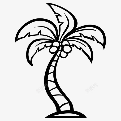 椰树椰子树农业图标svg_新图网 https://ixintu.com 农业 棕榈树 植物 椰子树 椰树 自然 自然图标