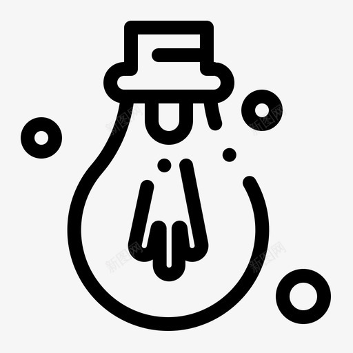 灯泡灯动力图标svg_新图网 https://ixintu.com 动力 激励 灯泡 虚线