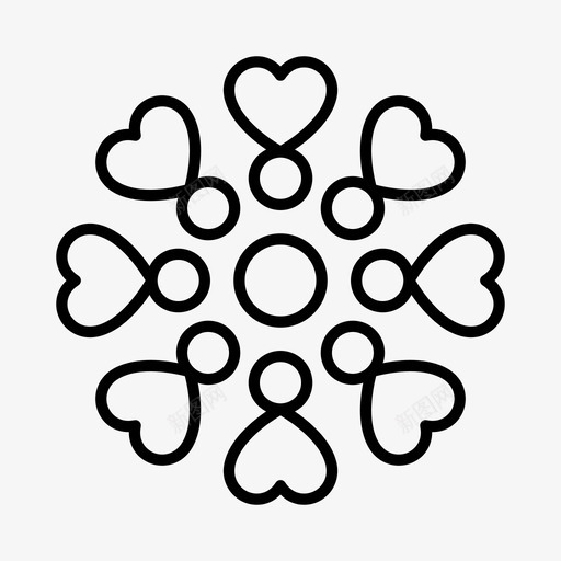 心形图案几何图案图案图标svg_新图网 https://ixintu.com 几何 图案 形状 心形 重复