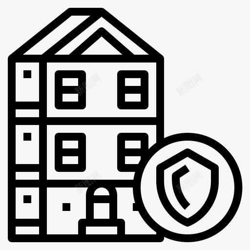 公共保险建筑保障图标svg_新图网 https://ixintu.com 保险 保障 公共 大纲 建筑 样式