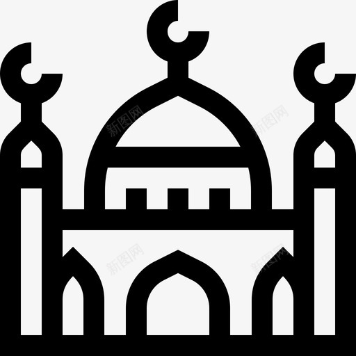 清真寺沙漠22号直线型图标svg_新图网 https://ixintu.com 沙漠22号 清真寺 直线型