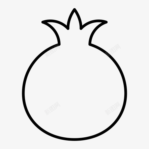 石榴食物水果图标svg_新图网 https://ixintu.com 健康 水果 水果蔬菜线图标 石榴 维生素 食物