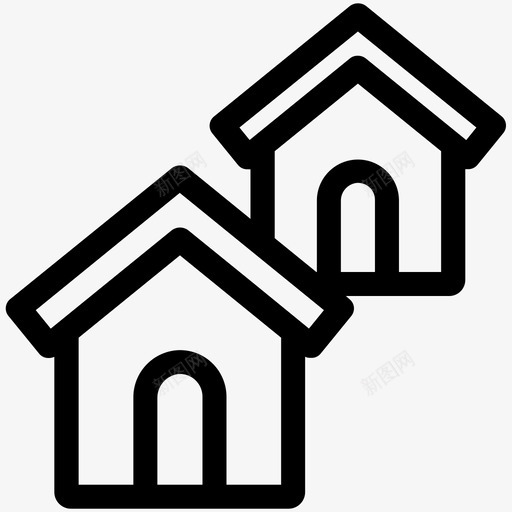 不动产建筑物财产图标svg_新图网 https://ixintu.com 不动产 建筑物 财产