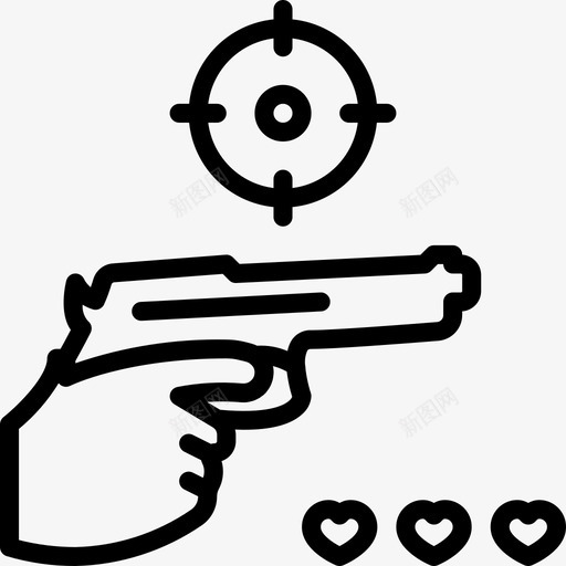 线性游戏电脑射击图标svg_新图网 https://ixintu.com 射击 游戏 电脑 线性
