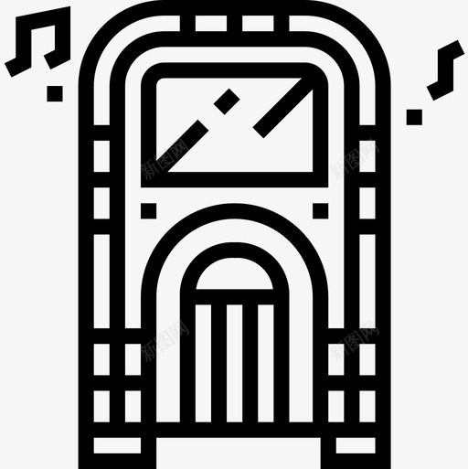 自动点唱机爵士乐线性图标svg_新图网 https://ixintu.com 动点 唱机 爵士乐 线性 自动