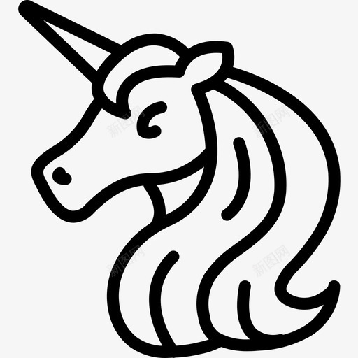 独角兽幻想9直线图标svg_新图网 https://ixintu.com 幻想9 独角兽 直线