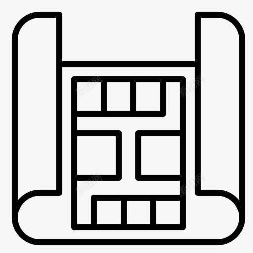 蓝图建筑工程常规大纲图标svg_新图网 https://ixintu.com 工程常规大纲 建筑 蓝图