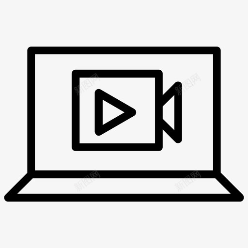 直播流媒体电视图标svg_新图网 https://ixintu.com 流媒体 电视 直播 网络 视频 通信