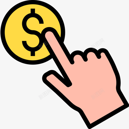 单击银行和金融35线颜色图标svg_新图网 https://ixintu.com 单击 金融 银行 颜色