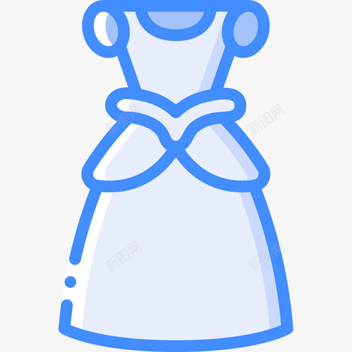 礼服公主4蓝色图标svg_新图网 https://ixintu.com 公主4 礼服 蓝色