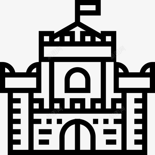 城堡玩具童年3线性图标svg_新图网 https://ixintu.com 城堡 玩具童年3 线性