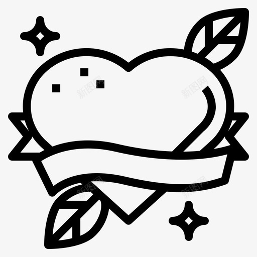 心脏古老的学校纹身图标svg_新图网 https://ixintu.com 古老的学校 复古 心脏 纹身