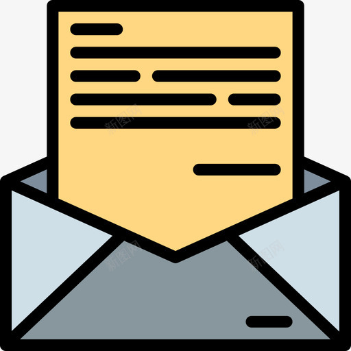 邮件办公室132线颜色图标svg_新图网 https://ixintu.com 办公室 邮件 颜色