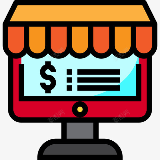 商店网上购物4线性颜色图标svg_新图网 https://ixintu.com 商店 线性 网上购物 颜色