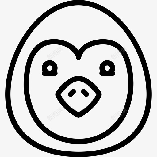 企鹅可爱的图标2直线svg_新图网 https://ixintu.com 企鹅 可爱 图标 爱的 直线