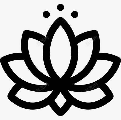 莲花印度16线形图标svg_新图网 https://ixintu.com 印度 线形 莲花