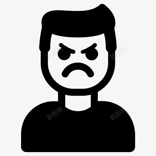愤怒表情疯狂图标svg_新图网 https://ixintu.com 愤怒 男人 疯狂 笑脸 表情