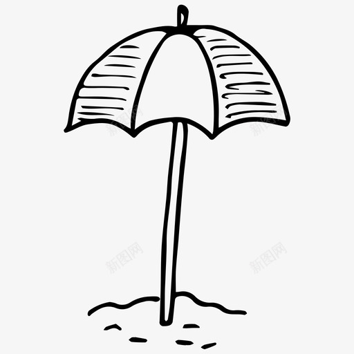沙滩伞夏天假期图标svg_新图网 https://ixintu.com 假期 夏天 沙滩
