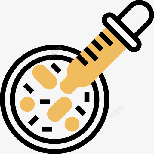 培养皿研发3黄影图标svg_新图网 https://ixintu.com 培养皿 研发 细胞培养皿 黄影
