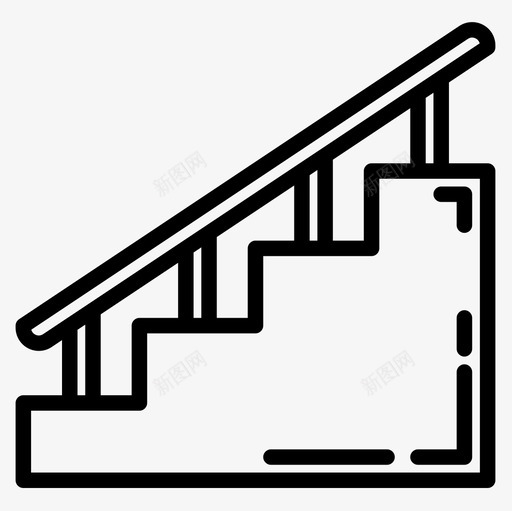 楼梯101建筑直线图标svg_新图网 https://ixintu.com 101建筑 楼梯 直线