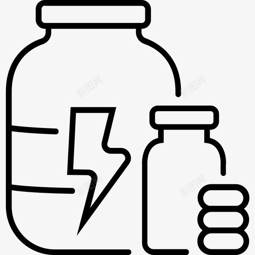 蛋白质能量肌肉图标svg_新图网 https://ixintu.com 活力 竞技 类固醇 肌肉 能量 药丸 蛋白质