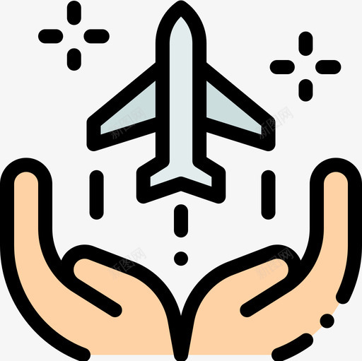 飞机航空33线性颜色图标svg_新图网 https://ixintu.com 线性颜色 航空33 飞机