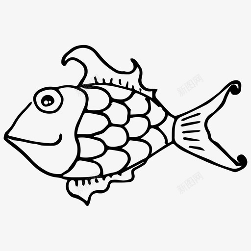 鱼手绘海洋图标svg_新图网 https://ixintu.com 世界 手绘 水下 海洋