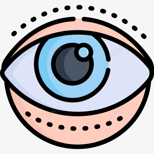 眼睛整形手术5线颜色图标svg_新图网 https://ixintu.com 手术 整形 眼睛 颜色