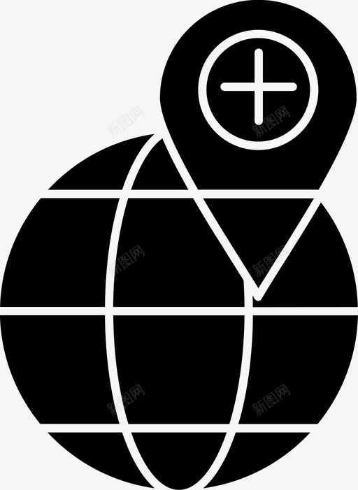 医疗医院地图图标svg_新图网 https://ixintu.com 世界 医疗 医疗保健固体 医院 地图
