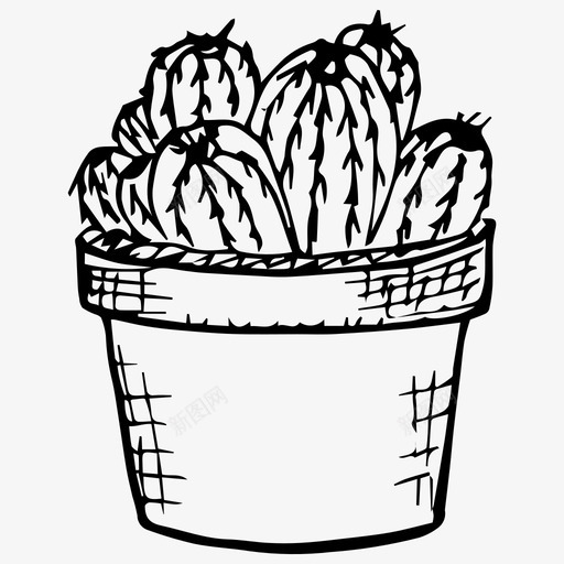 仙人掌室内植物素描图标svg_新图网 https://ixintu.com 仙人掌 室内 植物 素描