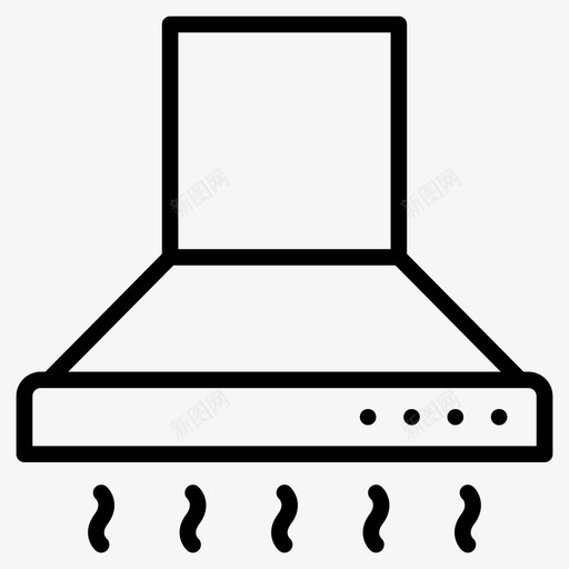 排气装置引擎盖厨房图标svg_新图网 https://ixintu.com 厨房 图标 家用 引擎 排气 烟雾 电器 线路 装置 设备