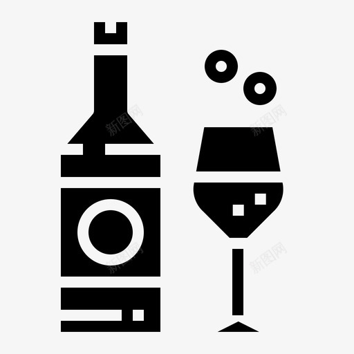 酒玻璃杯派对图标svg_新图网 https://ixintu.com 固体 派对 玻璃杯 舞会 酒瓶