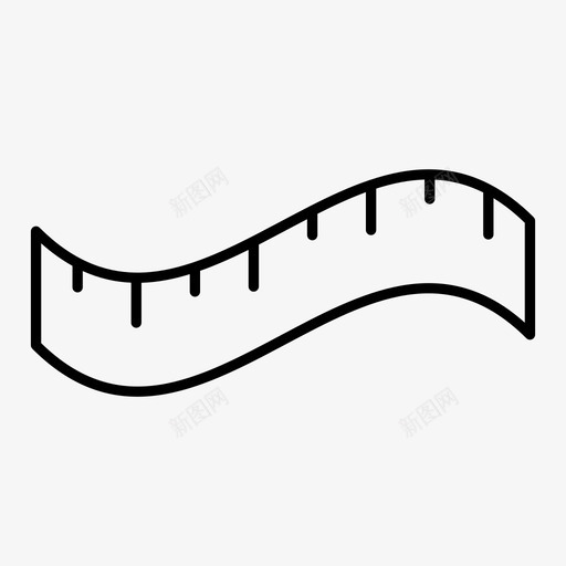磁带饮食健身图标svg_新图网 https://ixintu.com 健康健身线图标 健身 医疗 测量 磁带 饮食
