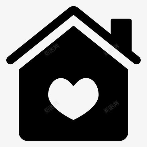 房子建筑幸福的家图标svg_新图网 https://ixintu.com 婚礼符号 幸福的家 建筑 房子 爱的家 甜蜜的家
