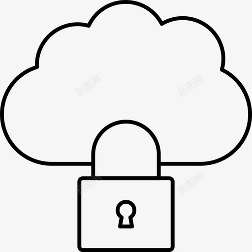 私有云锁图标svg_新图网 https://ixintu.com 业务 保护 图标 安全 技术 私有 线图