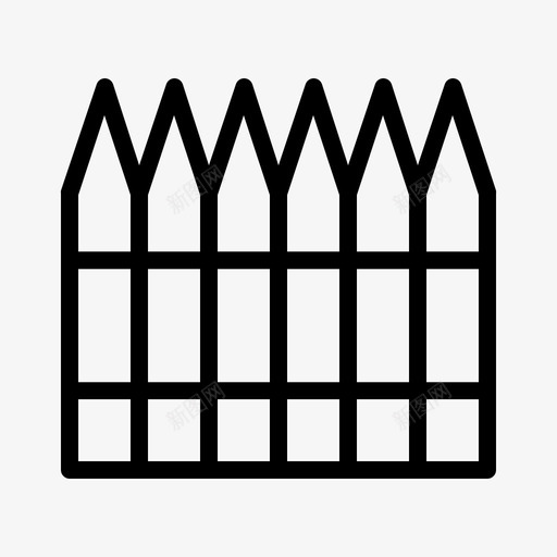 围栏栅栏尖桩图标svg_新图网 https://ixintu.com 围栏 尖桩 房地产 栅栏