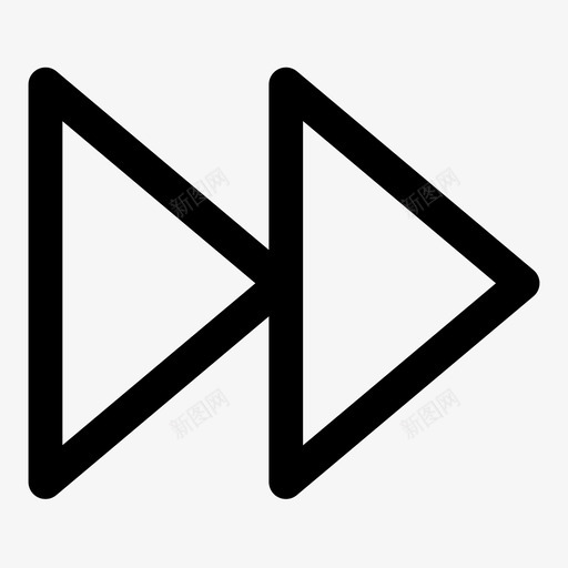 快进继续通过图标svg_新图网 https://ixintu.com 媒体控制粗体 快进 继续 通过