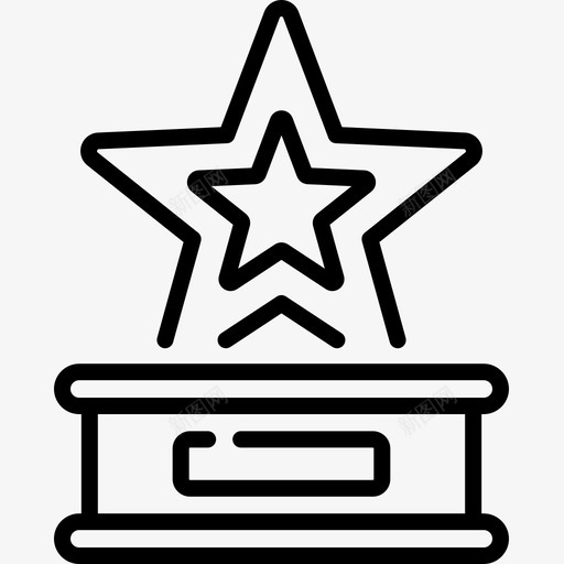 奖杯奖励徽章3直线型图标svg_新图网 https://ixintu.com 奖励徽章3 奖杯 直线型