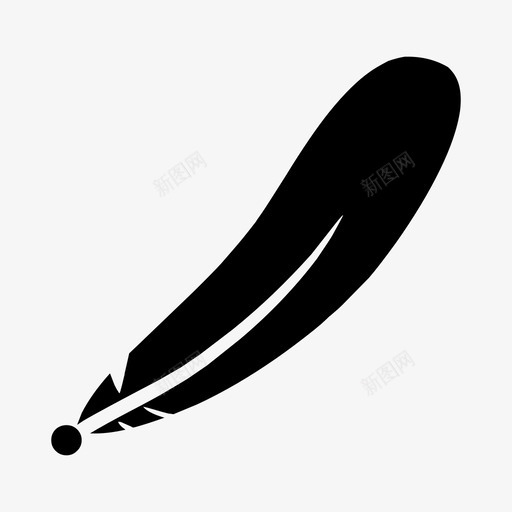 羽毛鸟笔图标svg_新图网 https://ixintu.com 羽毛 雕文