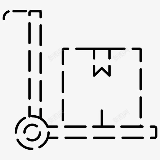 手推车箱子包裹图标svg_新图网 https://ixintu.com 交货 包裹 图标 手推车 箱子 虚线