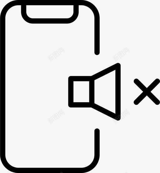 静音设备手机图标svg_新图网 https://ixintu.com 声音 手机 设备 超薄 静音 音量