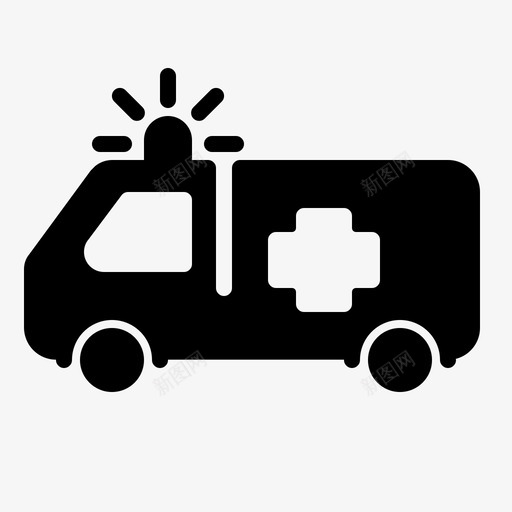 救护车治疗医院图标svg_新图网 https://ixintu.com 医疗 医院 救护车 治疗 运输 雕文